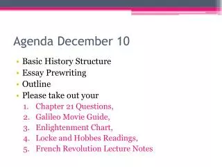 Agenda December 10