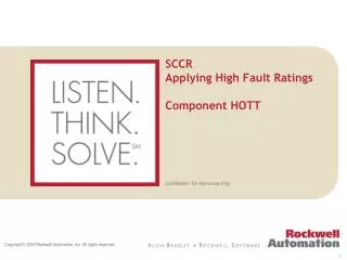 SCCR Applying High Fault Ratings Component HOTT