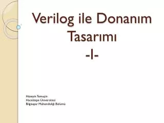 verilog ile donan m tasar m i