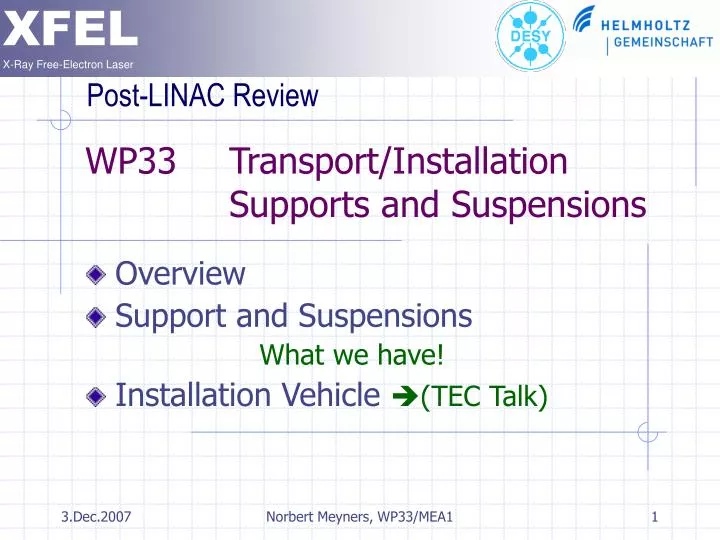 wp33 transport installation supports and suspensions