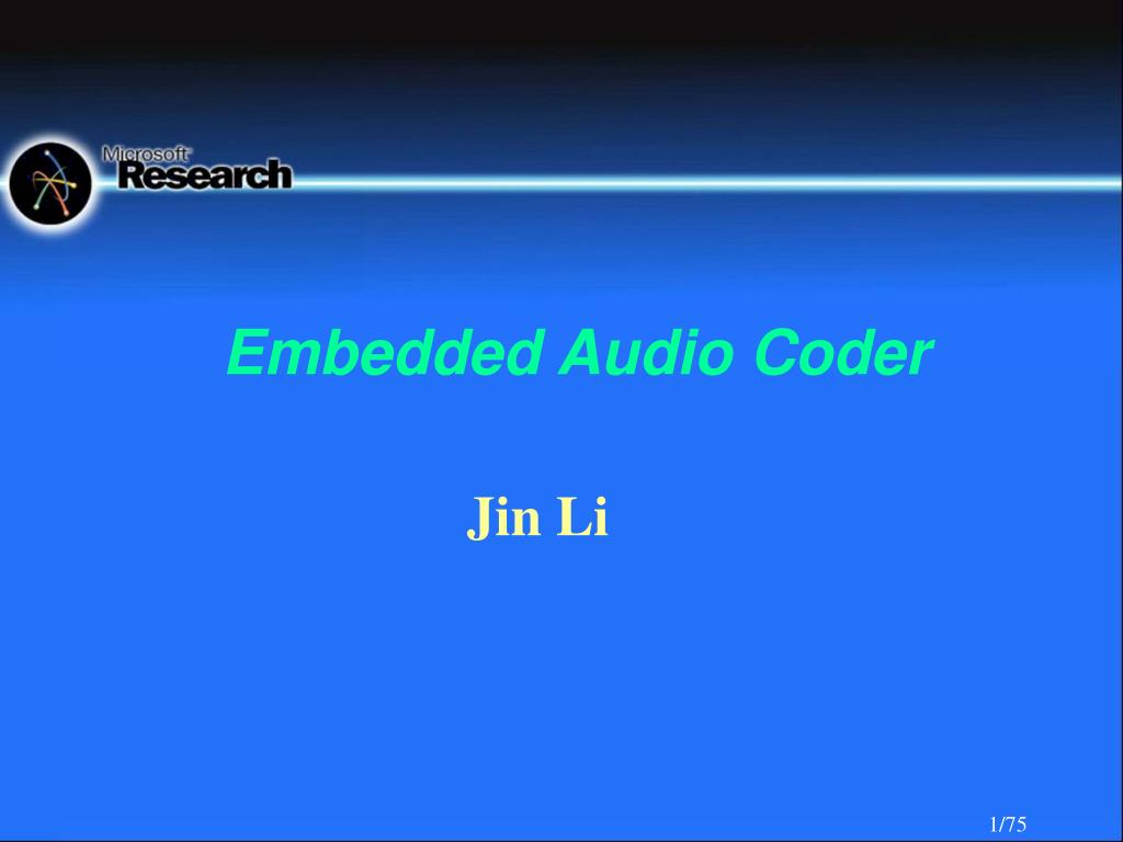 PPT Embedded Audio Coder PowerPoint Presentation, free download ID