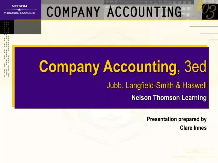 company accounting 3ed jubb langfield smith haswell nelson thomson learning