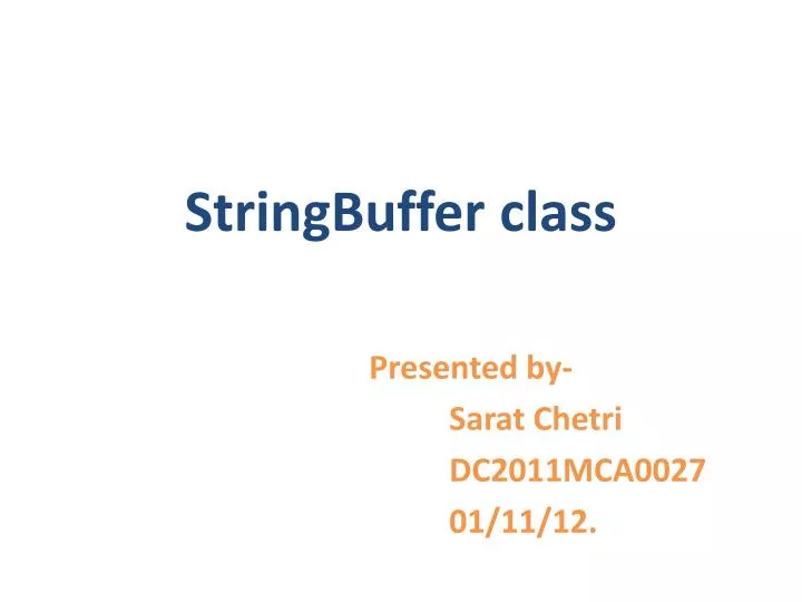 stringbuffer class