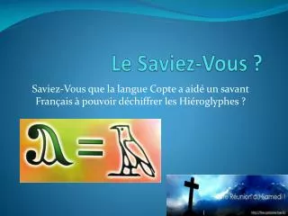 le saviez vous