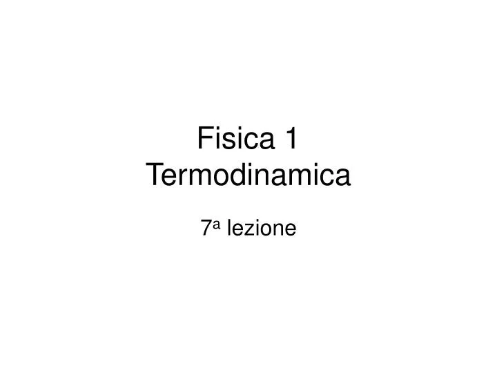 fisica 1 termodinamica