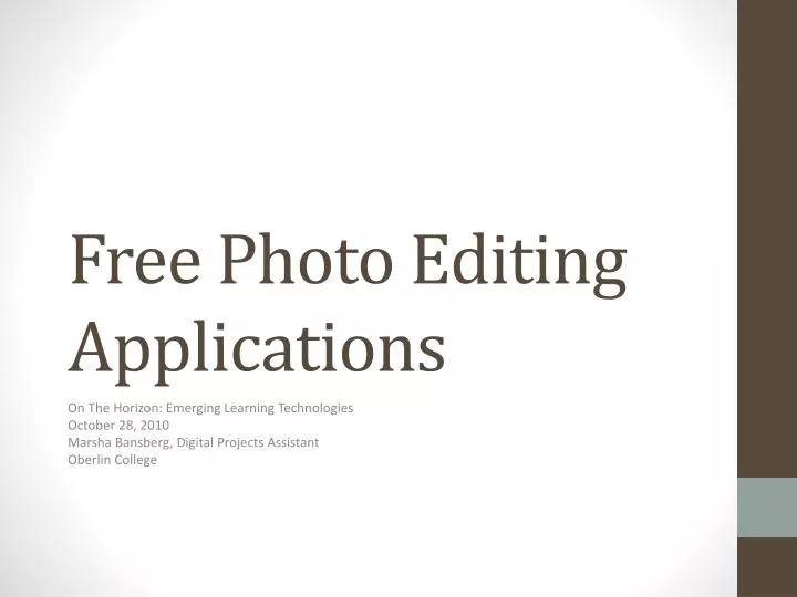 free photo editing applications