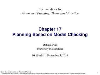 Chapter 17 Planning Based on Model Checking