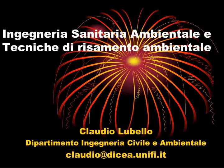 ingegneria sanitaria ambientale e tecniche di risamento ambientale