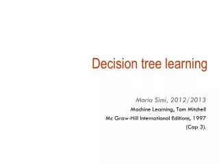 Decision tree learning