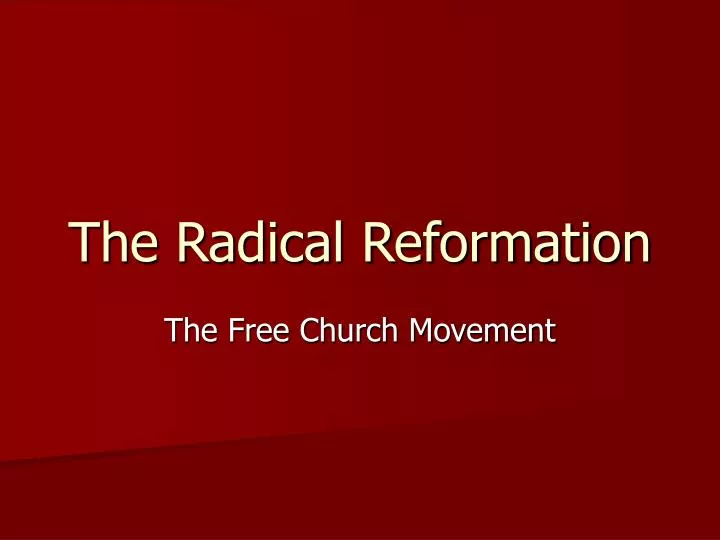 the radical reformation