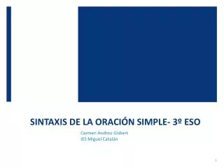 sintaxis de la oraci n simple 3 eso