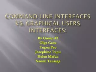 Command line interfaces vs. graphical users interfaces:
