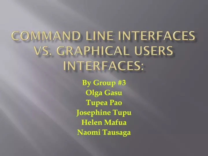 command line interfaces vs graphical users interfaces