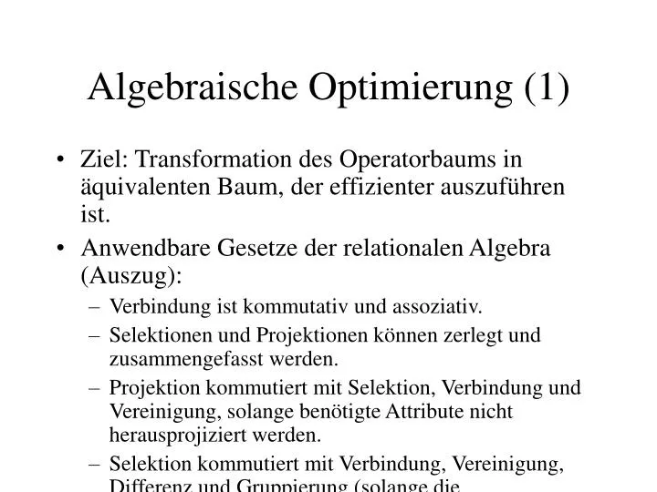 algebraische optimierung 1
