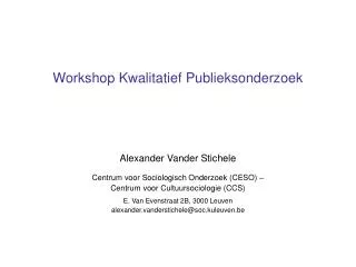 workshop kwalitatief publieksonderzoek