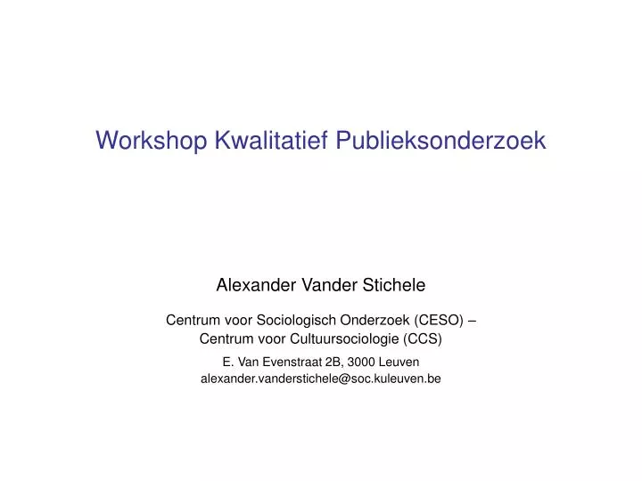 workshop kwalitatief publieksonderzoek