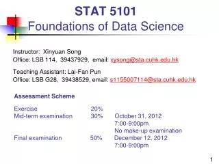 STAT 5101 Foundations of Data Science