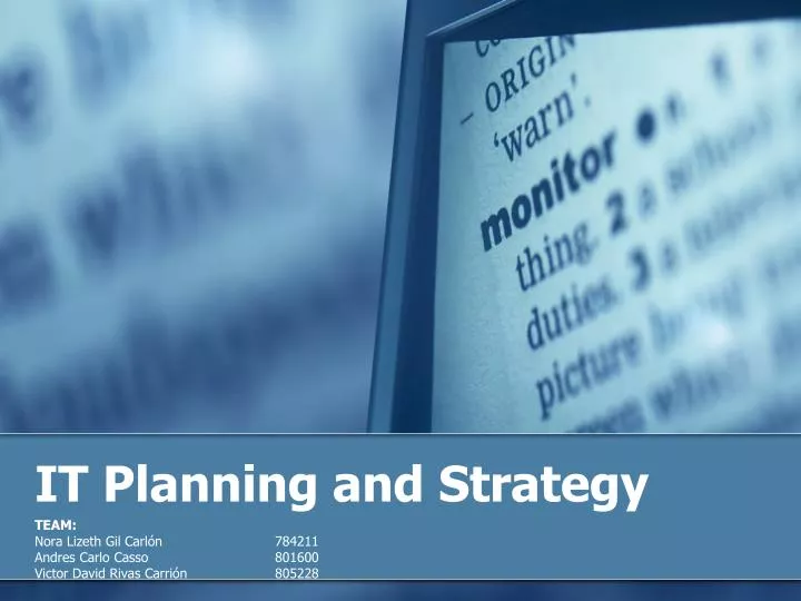 it planning and strategy