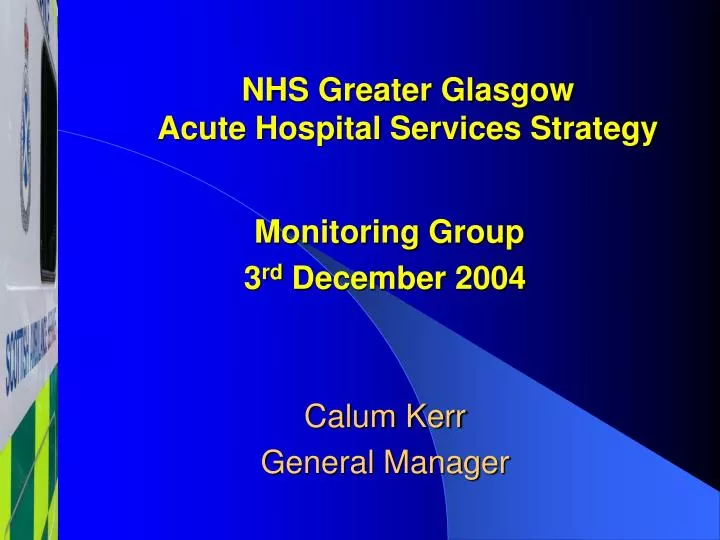 nhs greater glasgow acute hospital services strategy