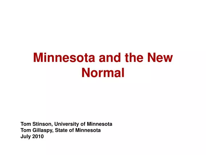 minnesota and the new normal