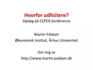 hvorfor udlicitere opl g p cepos konference