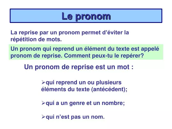 le pronom