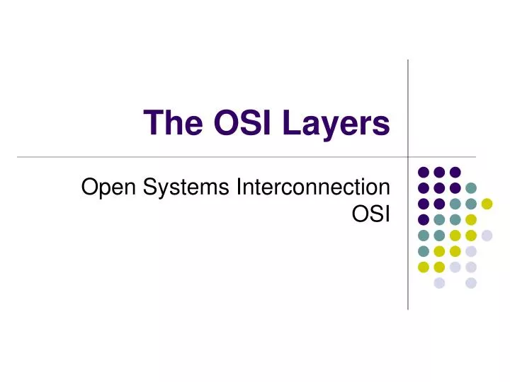 the osi layers