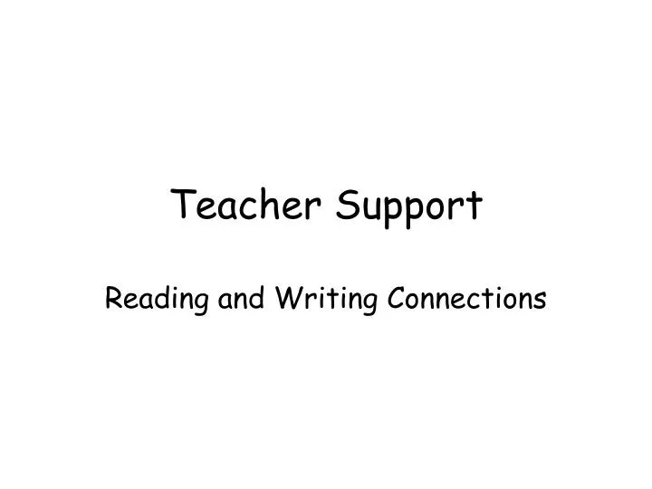 teacher support