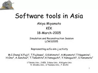 Software tools in Asia