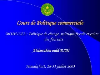 cours de politique commerciale