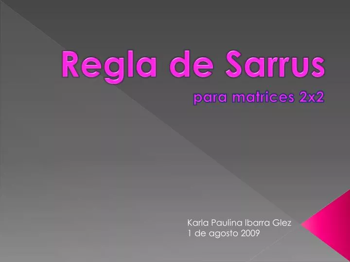 regla de sarrus