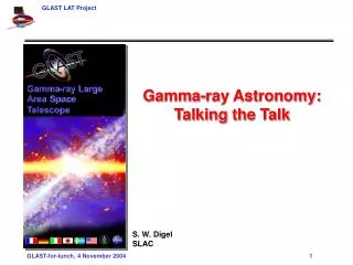 Gamma-ray Astronomy: Talking the Talk S. W. Digel SLAC