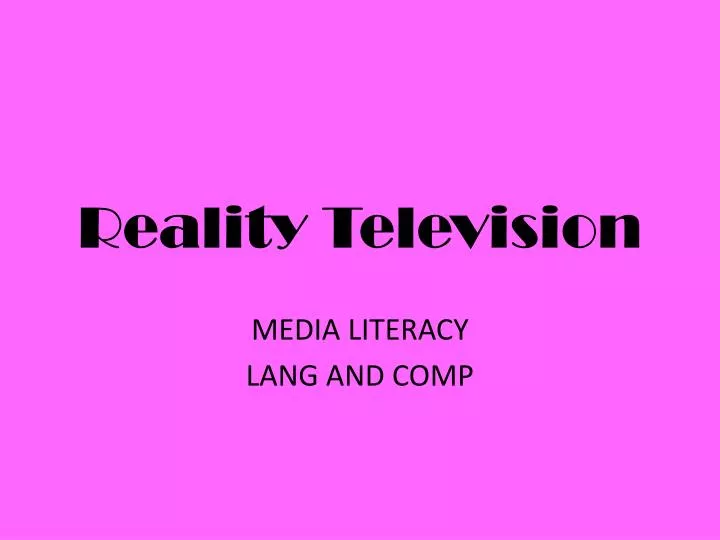 reality television