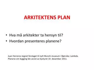 arkitektens plan