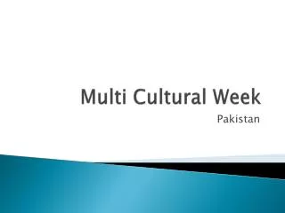 Multi Cultural Week
