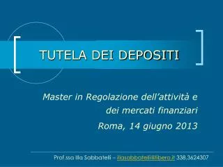 tutela dei depositi