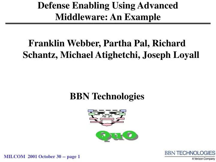 defense enabling using advanced middleware an example