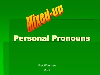 personal pronouns