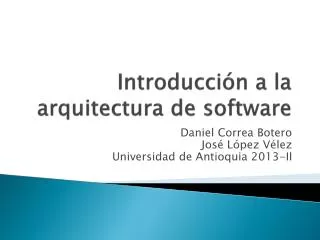 introducci n a la arquitectura de software