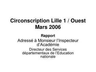 circonscription lille 1 ouest mars 2006