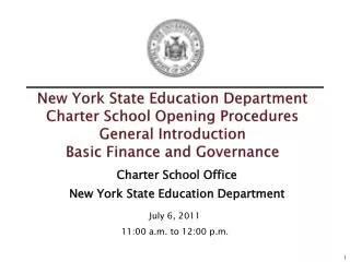 Charter School Office New York State Education Department