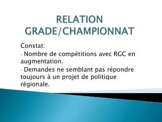 relation grade championnat