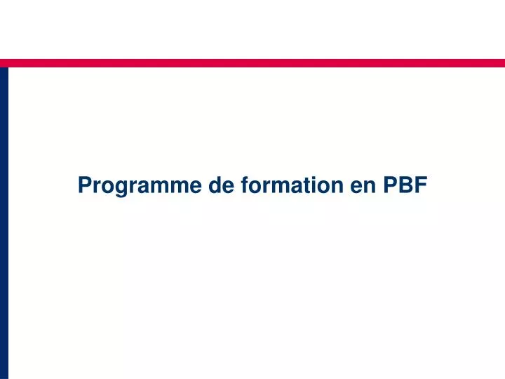 programme de formation en pbf