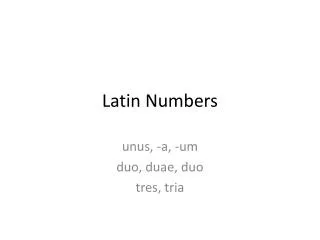 latin numbers