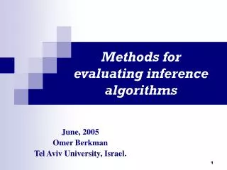 Methods for evaluating inference algorithms