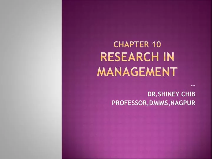 chapter 10 research in management