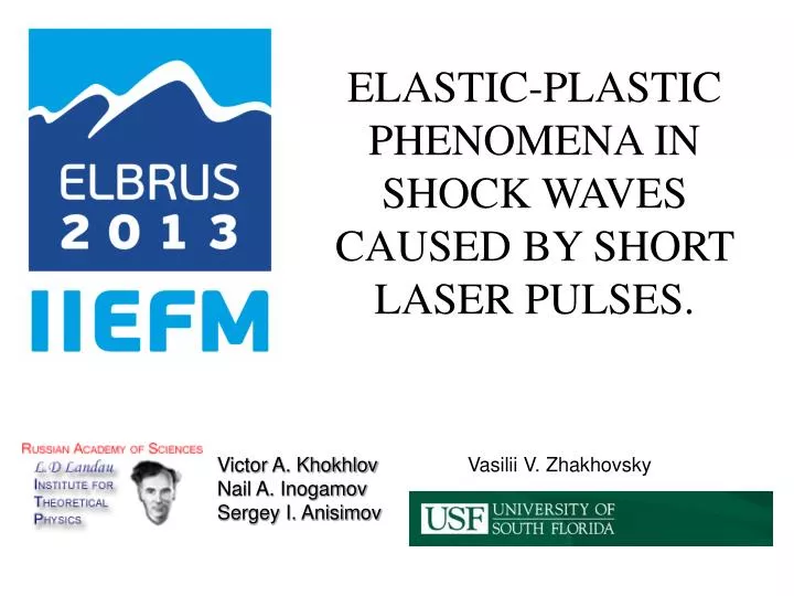 elastic plastic phenomena in shock waves caused by short laser pulses