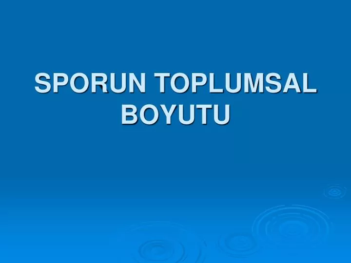 sporun toplumsal boyutu