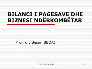bilanci i pagesave dhe biznesi nd rkomb tar