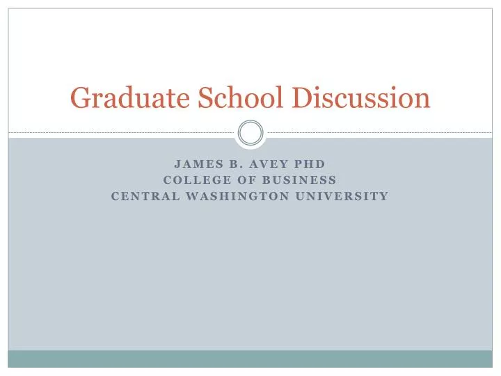 graduate school discussion